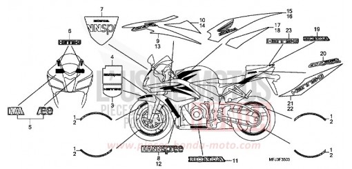 MARQUE/RAYURE (4) CBR600RR8 de 2008